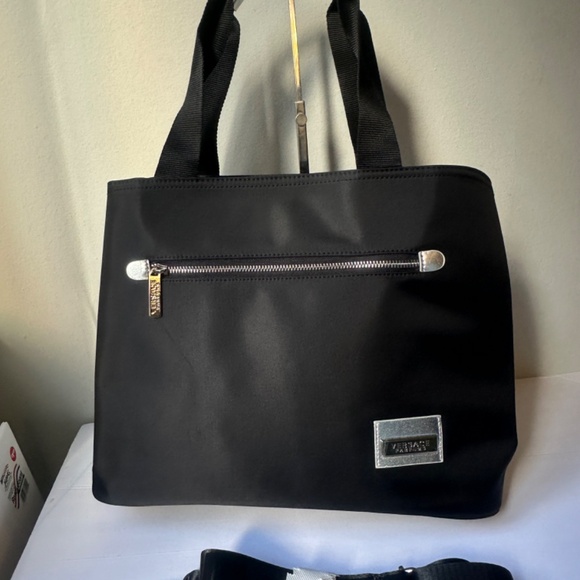 Versace Fragrance Tote Bag Black & Silver Key Logo Strap Dust Bag SEALED PACKAGE - Picture 2 of 15